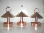 Covered Tubular Copper Bird Feeder