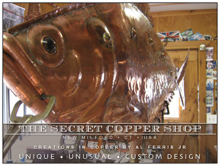 Giant Copper Fish Weathervane